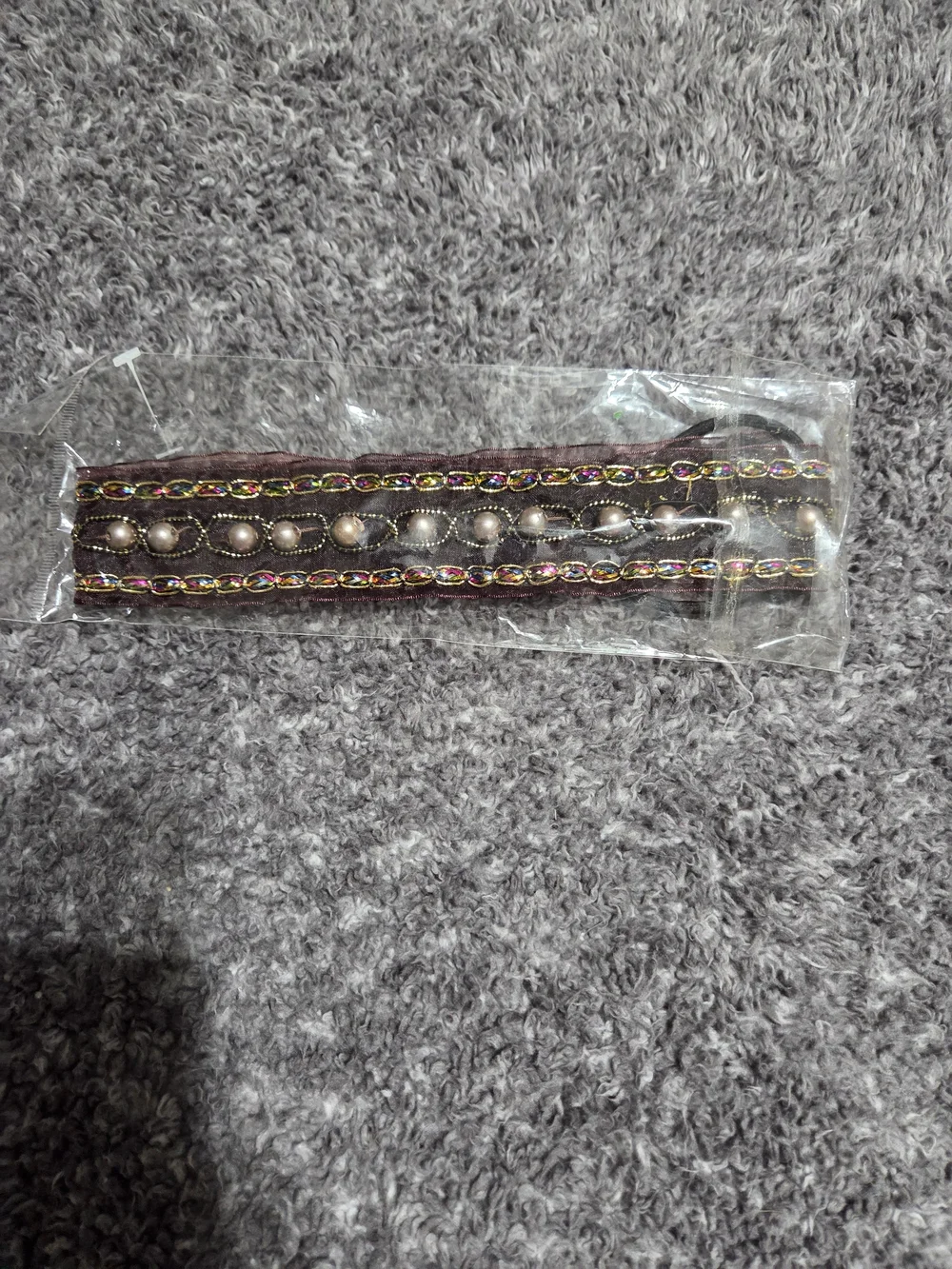 Brown Womens Faux Pearl Headband